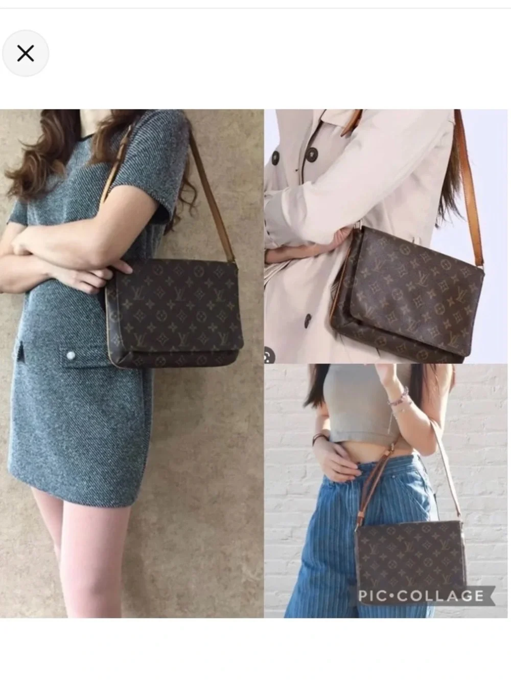 Louis Vuitton Inspired Musette Tango Monogram Shoulder Bag